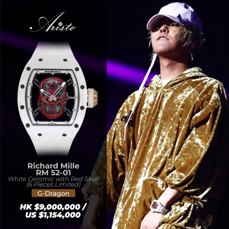 G Dragon收藏 G Dragon Richard Mille RM52-01 White Ceramic with Red Skull (6 Pieces Limited)